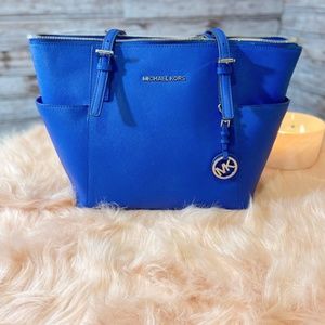Michael Kors Jet Set Top-Zip Tote Blue